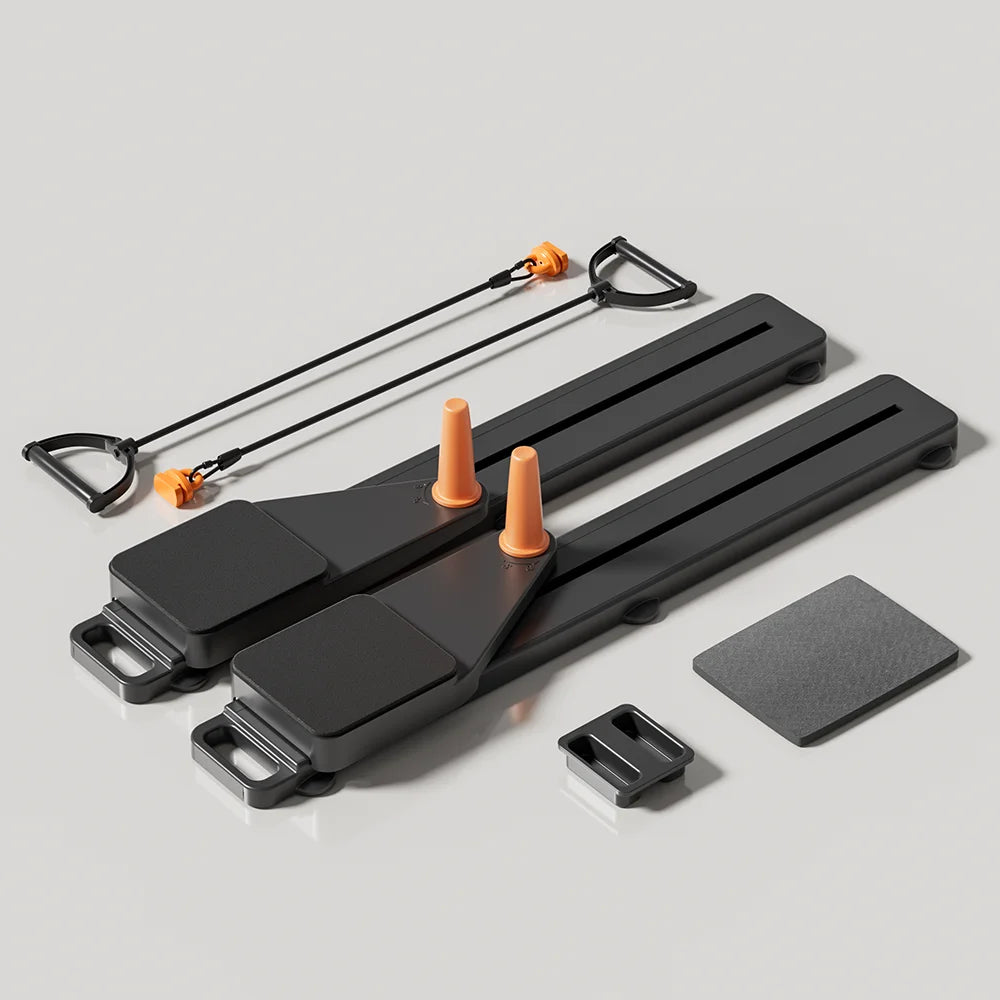 2-in-1 Abs & Ski Board – Portable Core and Leg Trainer Pilates Reformer for Home Gym