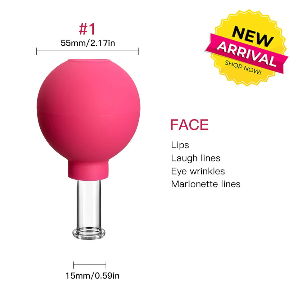 Rubber Cupping Face Massager Vacuum Eye Skin Lifting Facial Cups Anti Cellulite Jar Anti-Wrinkle Cupping Therapy Beauty Tool