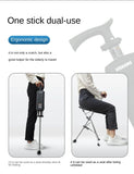 Foldable Walking Stick with Seat – Multi-Functional Non-Slip Crutch Chair for Elderly & Outdoor Use