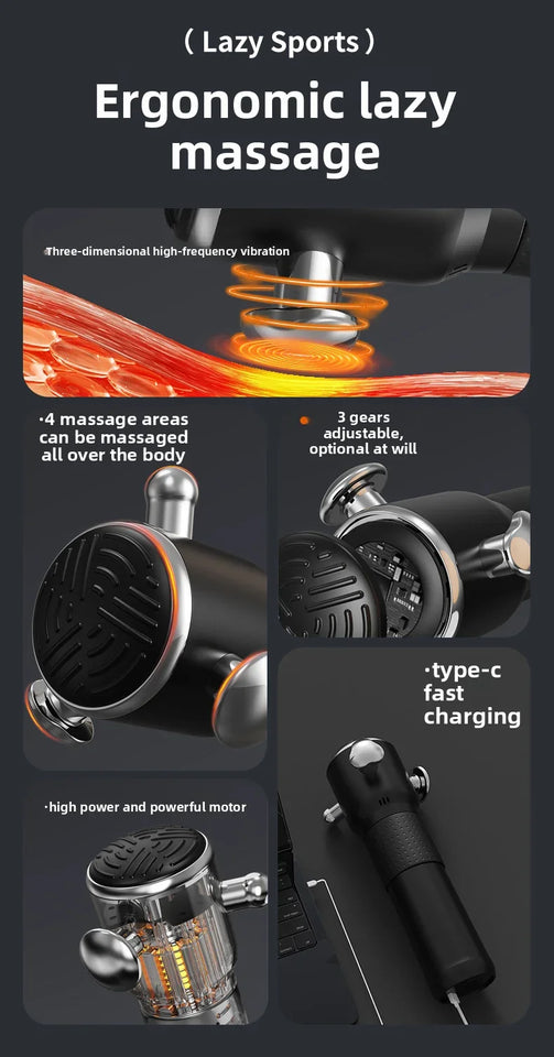 High-Frequency Fascia Massage Gun – 3-Speed Full Body Muscle Relaxation Tool