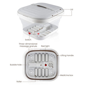 Portable Thermostatic Foot Massage Tub Foldable Plus Tropical Automatic Foot Bath Tub For Home To Promote Blood Circulatio