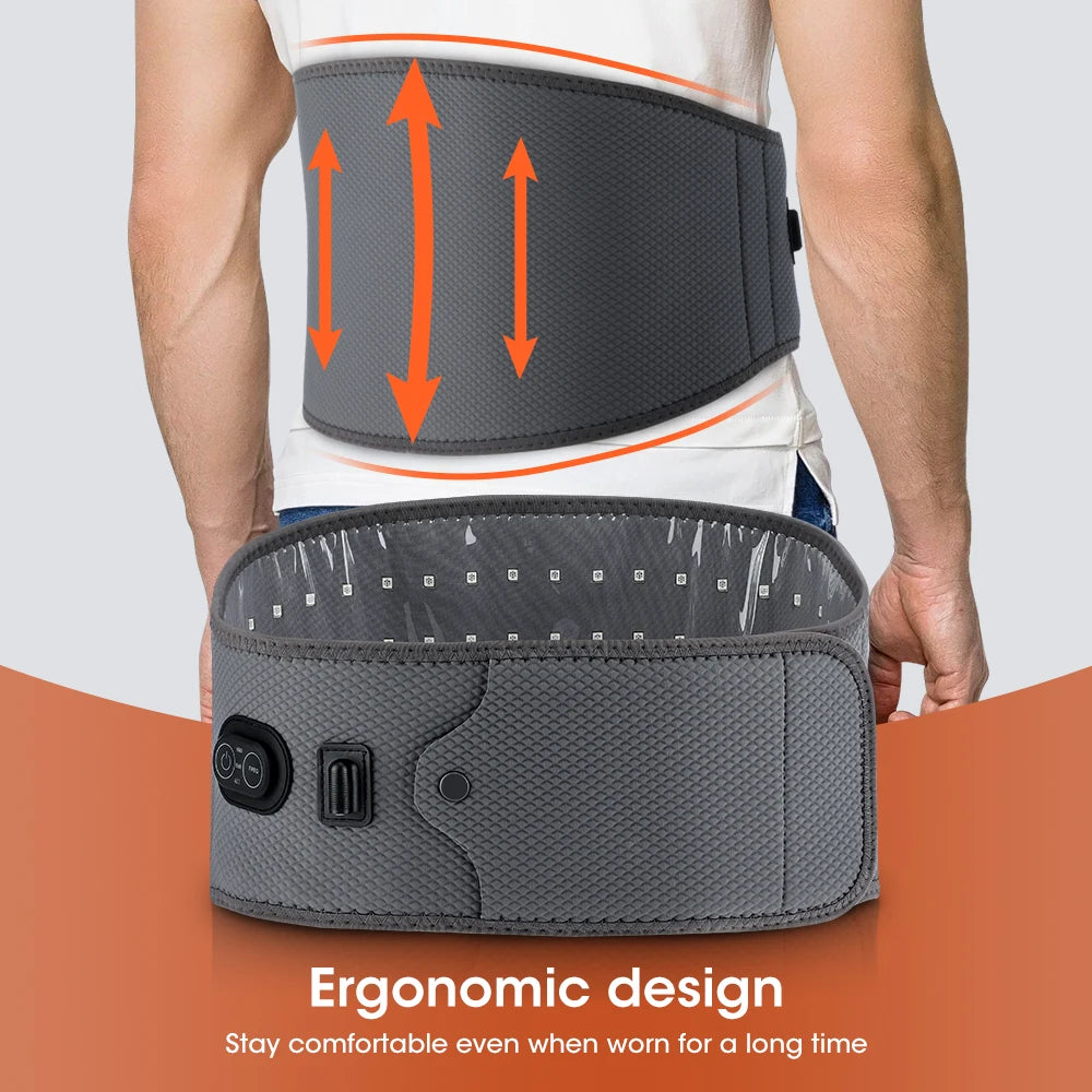 LED Red Light Therapy Waist Belt – 120 LEDs with 660nm & 850nm Near Infrared for Pain Relief & Muscle Recovery