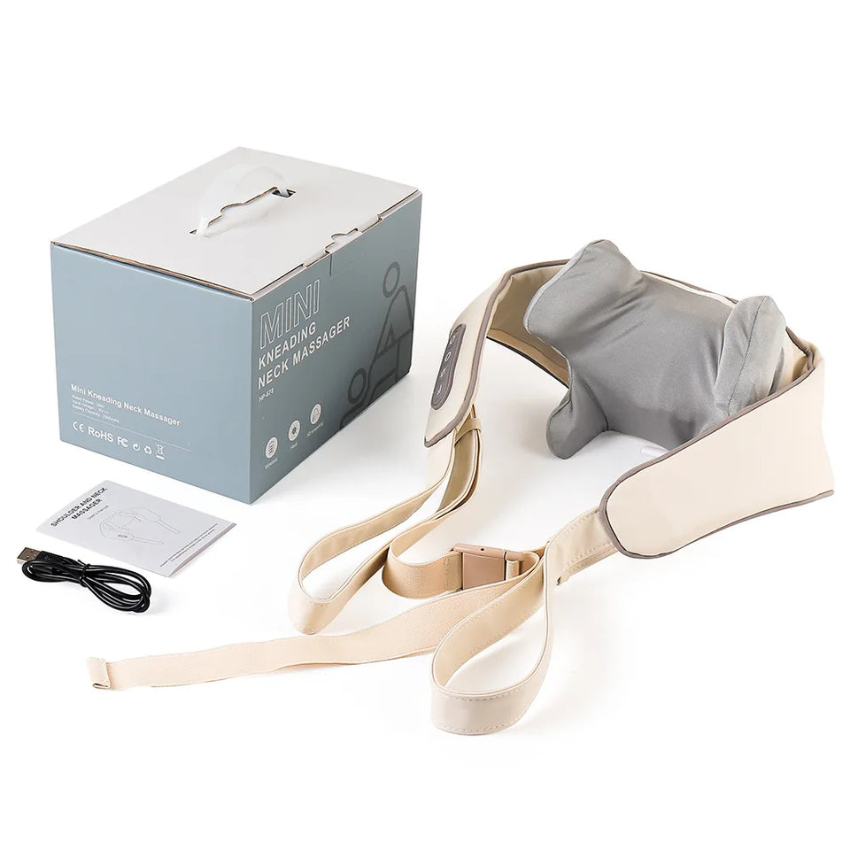 Foreverlily Wireless Neck and Shoulder Massager – Heated Kneading Massage Shawl