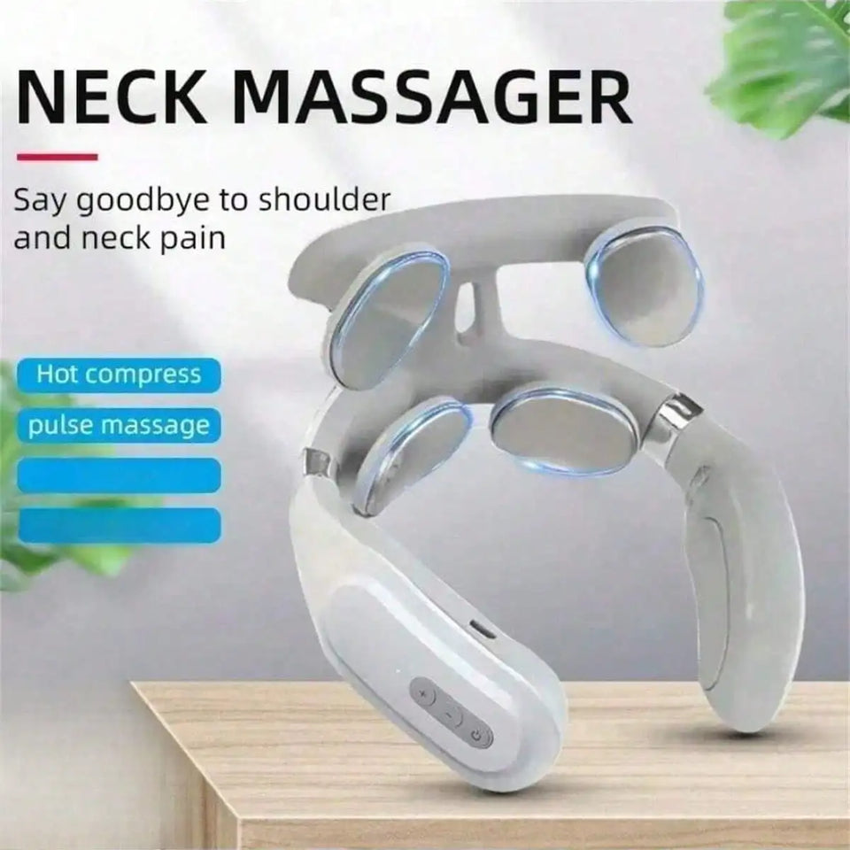 Portable Smart Neck & Shoulder Massager – USB Rechargeable with Lithium Battery