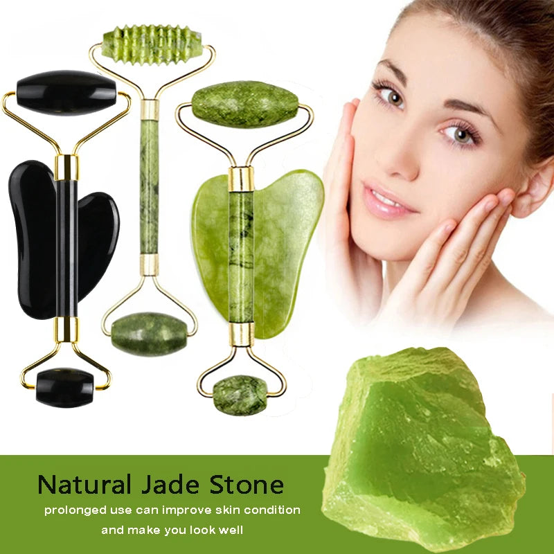 Natural Jade Face Massager Gua Sha Stone Face  Guasha Masaje Facial Board Acupoint Eye Care SPA Massager Tool massage visage