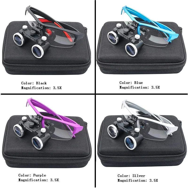 Dental Surgical Binocular Loupes – 2.5X/3.5X Ultra-Lightweight Optical Magnifier (320–420mm)