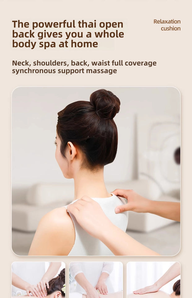 JAIYORL Shiatsu Neck Massage Pillow Electric Cushion Back Massager Deep with Heat Tissue Kneading for Shoulder Relax Muscles