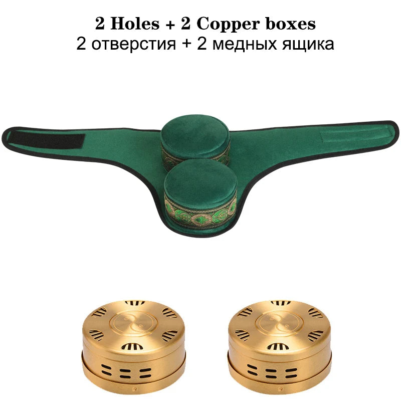 Brass Copper Box Smokeless Moxibustion Bag hierbas medicinales Burner Moxa Therapy Body Acupoint Meridian Warm Massage