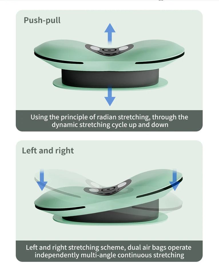 New Upgrade Air-Lip Stretch Low Frequency Thermal Vibration Waist Massage Heeling Spot Left and Right Swing + Up and Down Tracti