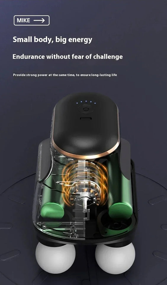 Mini Portable Fascia Gun – 4-Head High-Frequency Muscle Massage Gun