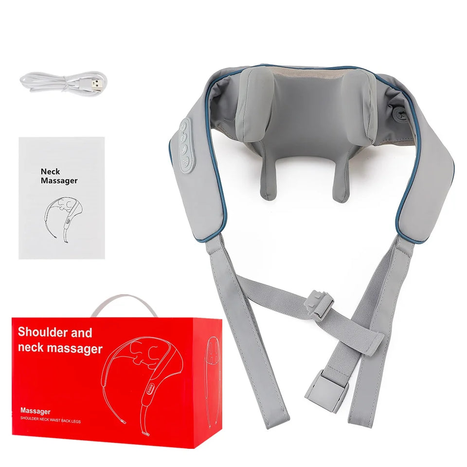 Foreverlily Wireless Neck and Shoulder Massager – Heated Kneading Massage Shawl