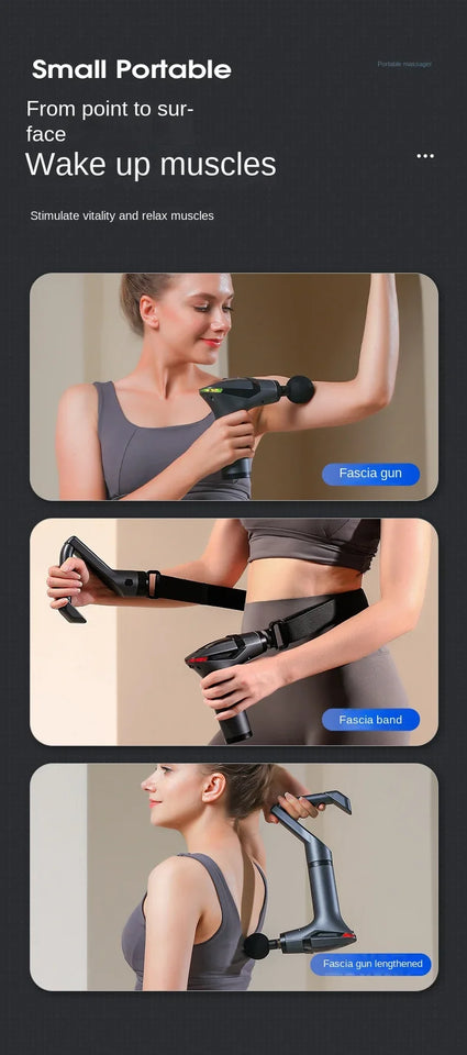 Long-Handle Massage Gun – Multifunctional Deep Tissue Percussion Massager for Full Body Muscle Relaxation