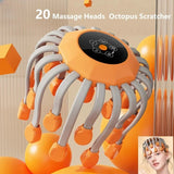 20Massage Heads Orange Scalp Head Massager Red Light Vibrator Octopus Scratcher For Relaxation Stress Migraine