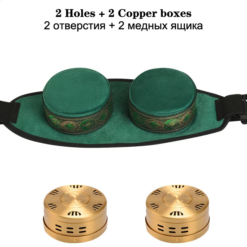 Brass Copper Box Smokeless Moxibustion Bag hierbas medicinales Burner Moxa Therapy Body Acupoint Meridian Warm Massage