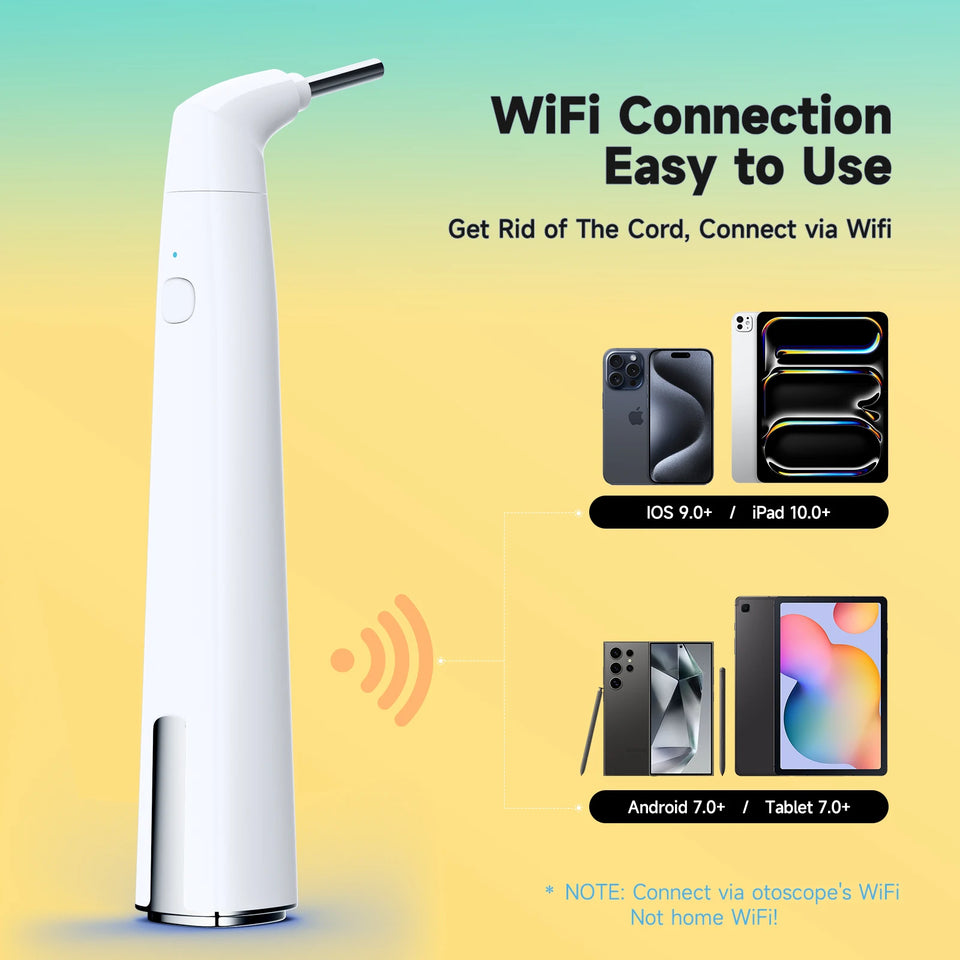 WiFi Digital Otoscope 3.9mm Ear Camera for iPhone & Android – Ear Wax Removal & Inspection Tool
