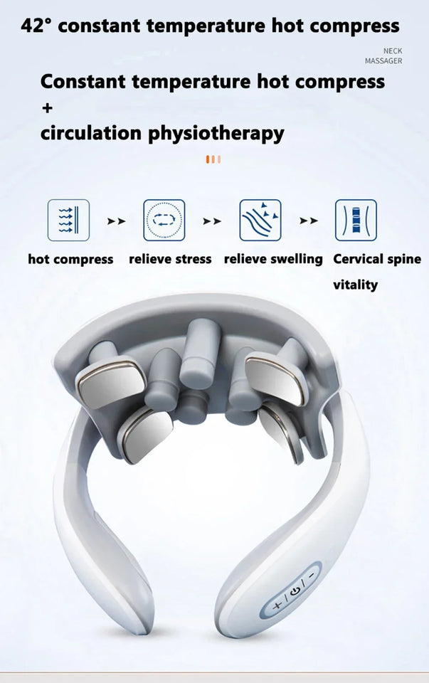 Smart Neck & Back Massager – Cervical Vertebra Relief with Heat and Vibration Therapy