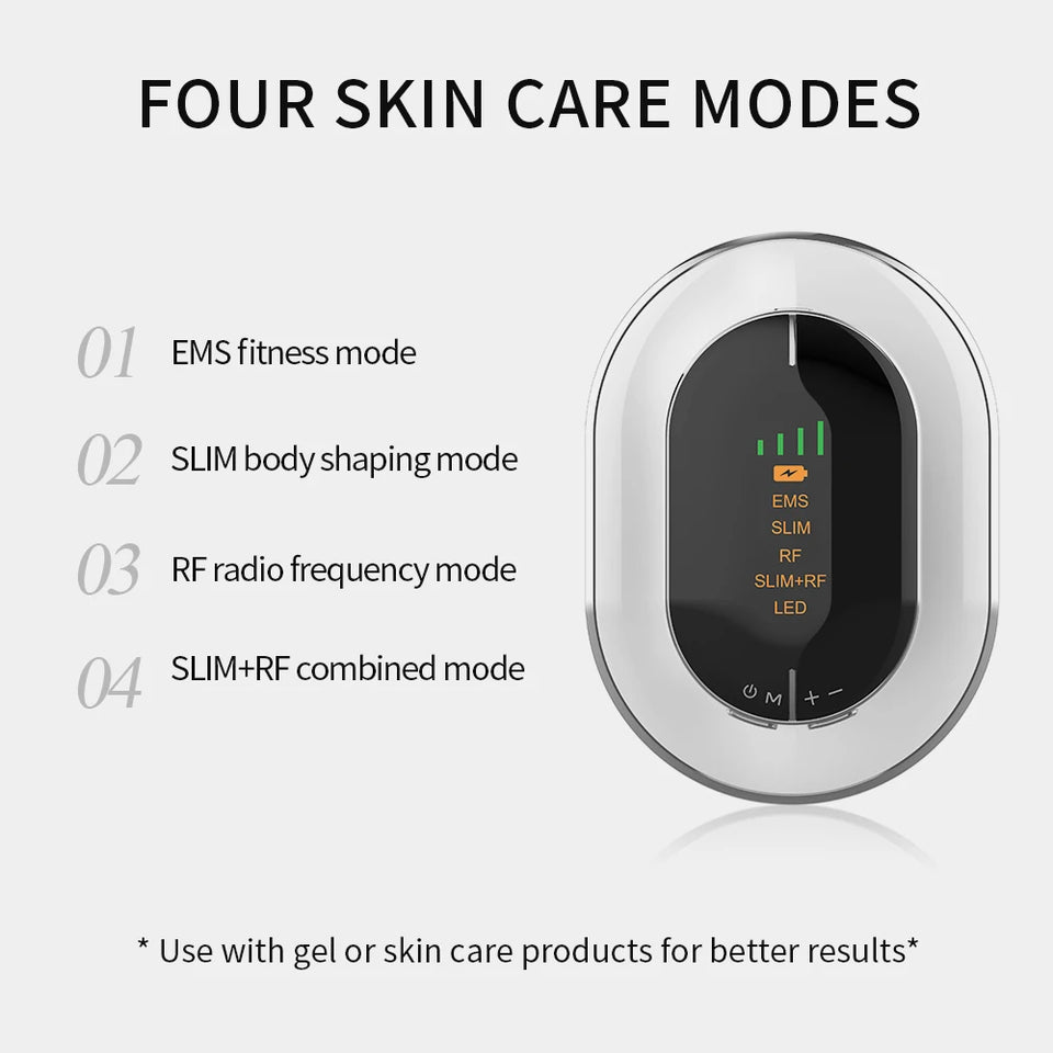 Radio Frequency Body Slimming Machine Fat Burner Slim Shaping Device LED Light Lose Weight Cellulite Massager Black White
