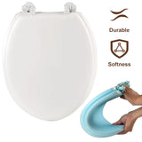 Round Soft-Close Toilet Seat – Comfortable Cushion Bathroom Replacement for Standard Toilets