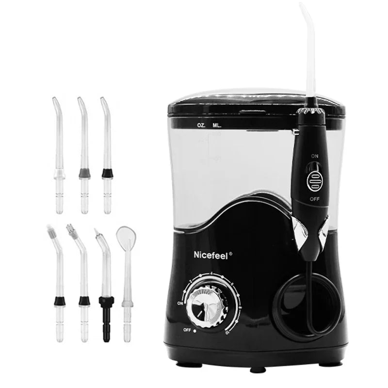 600ML High-Frequency Pulse Water Flosser – Oral Irrigator with 7 Heads for Teeth Whitening & Tartar Removal