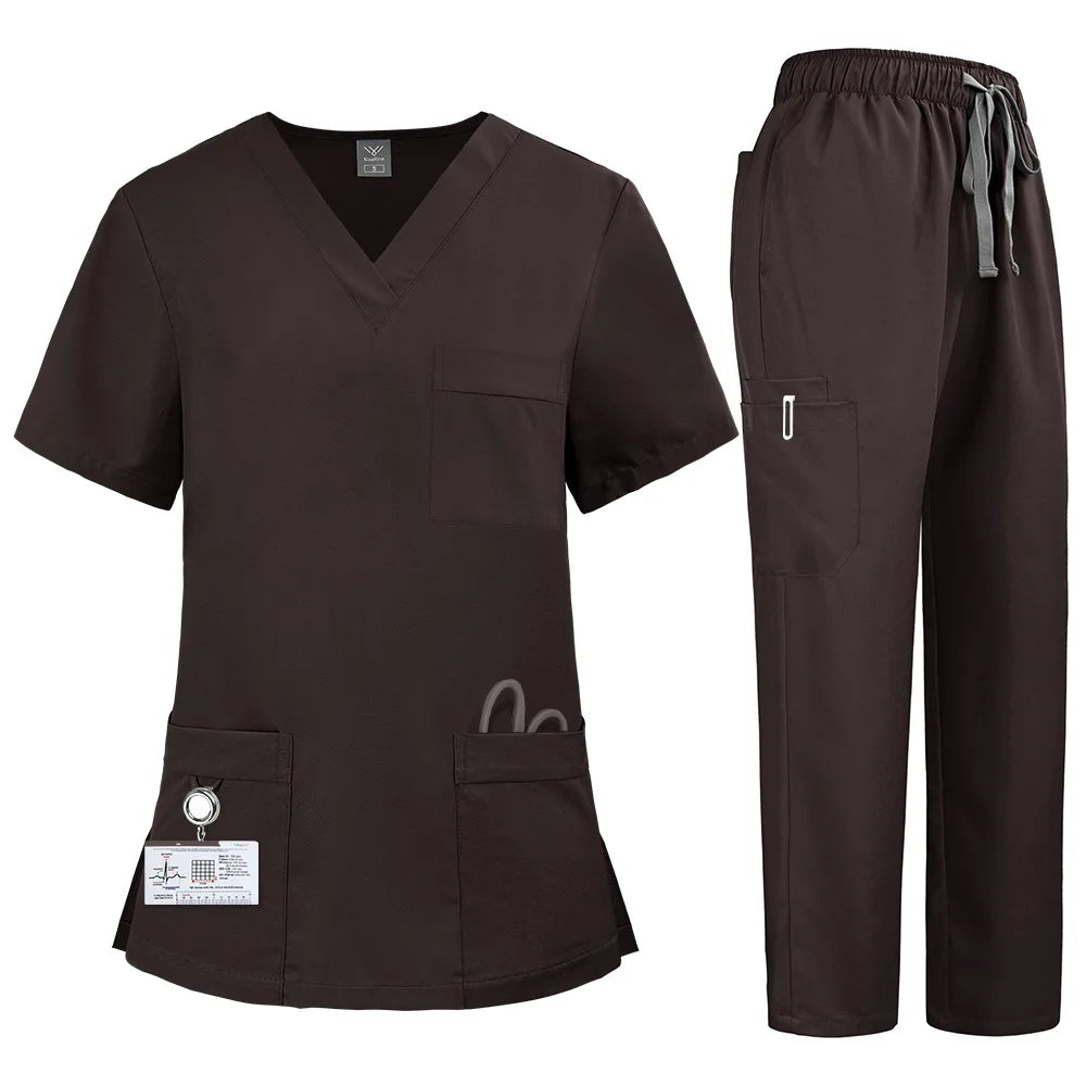 Quick-Dry Elastic Plus-Size Lab Uniform Set for Men & Women