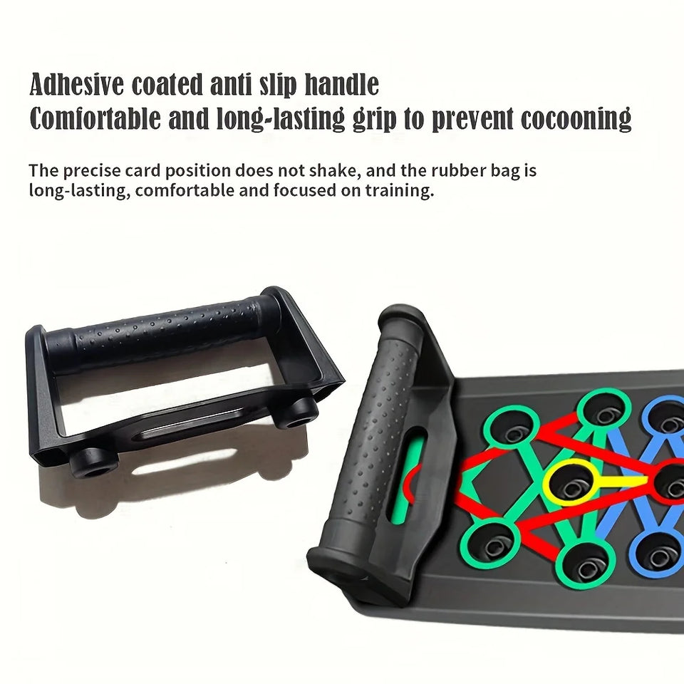 Portable Folding Push-Up Board – Multi-Functional Anti-Slip Fitness Mat with Handles for Chest, Arms & Core