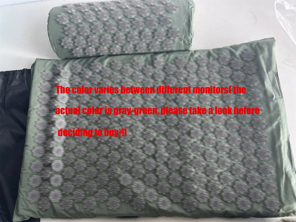 3PCS Acupressure Yoga Mat Cushion Sensi Massage Body Kuznetsov's Applicator Needles with Spikes Pillow Foot Massager Fitness