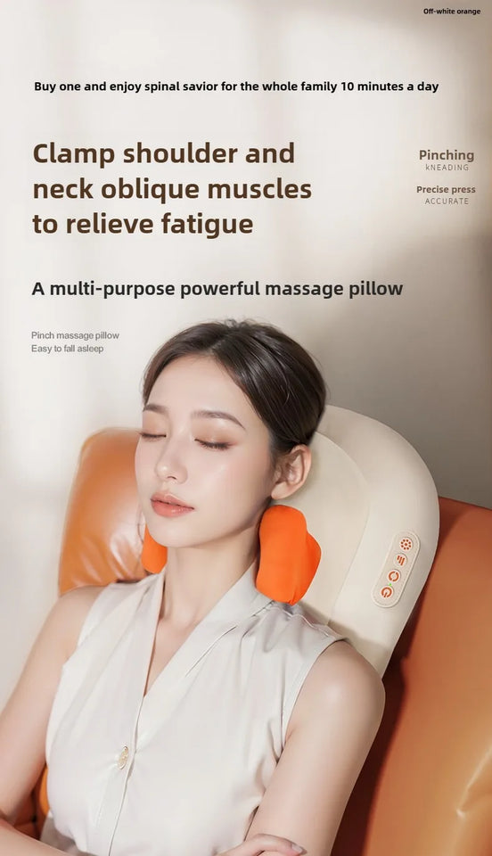 Trapezius Electric Massage Pillow For Neck and Shoulder Wireless Car And Home Massager Heat Waist Leg Cervical Shiatsu Kneading