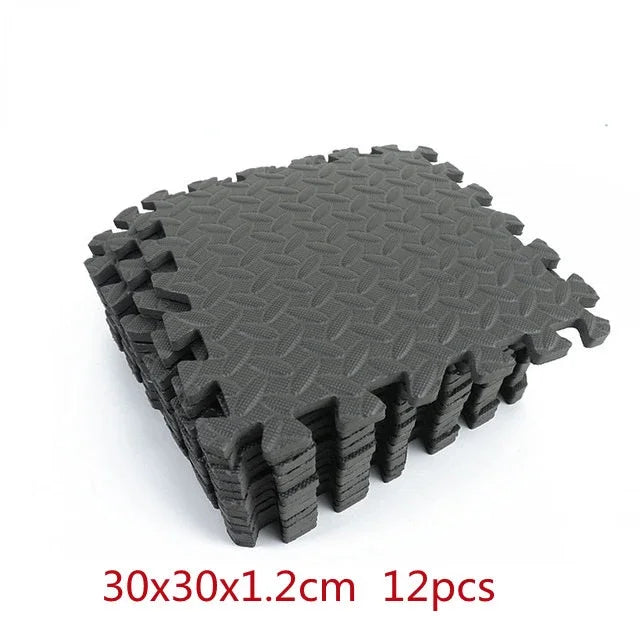 12PCS EVA Foam Gym Floor Mats – Non-Slip, Shock-Absorbing Interlocking Tiles for Fitness & Yoga (30×30cm)