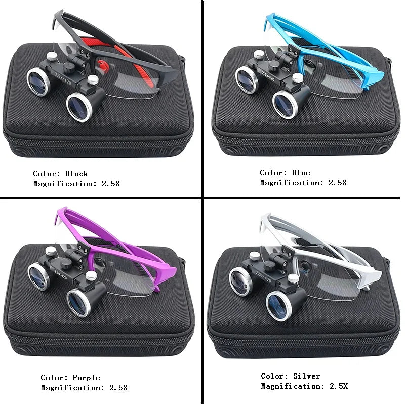 Dental Surgical Binocular Loupes – 2.5X/3.5X Ultra-Lightweight Optical Magnifier (320–420mm)