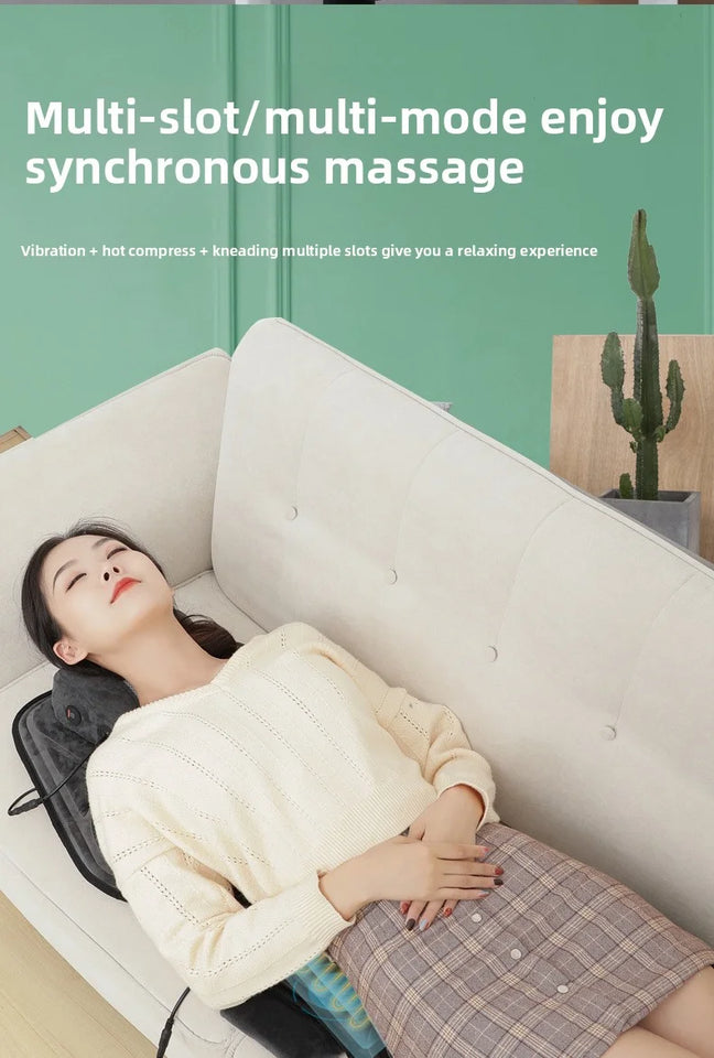 Massage Seat Cushion Cheap With Heating Adjustable Lumbar Airbag Back Massage Chair Cushion for Men and Women Home Office Use