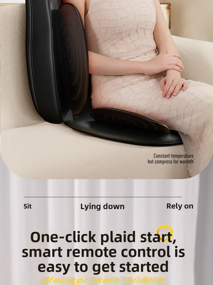 Upgrade Electric Full Body Massage Chair Neck Back Waist Leg Vibration Kneading Shiatsu Cushion Seat Relaxation Trapezius Massag
