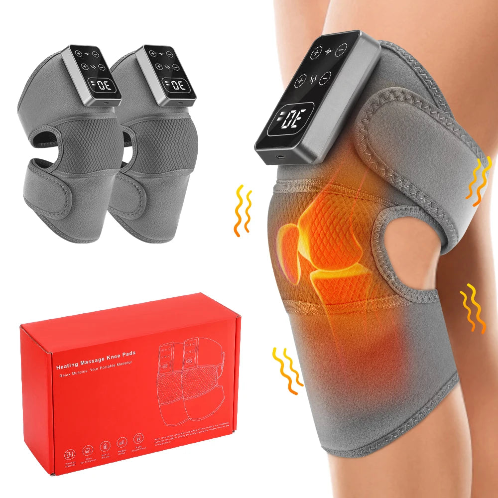 Electric Knee Massager 3 Vibrations 5 Levels Hot Compress Shoulder Elbow Massage Knee Support Brace Knee Protection Health Care
