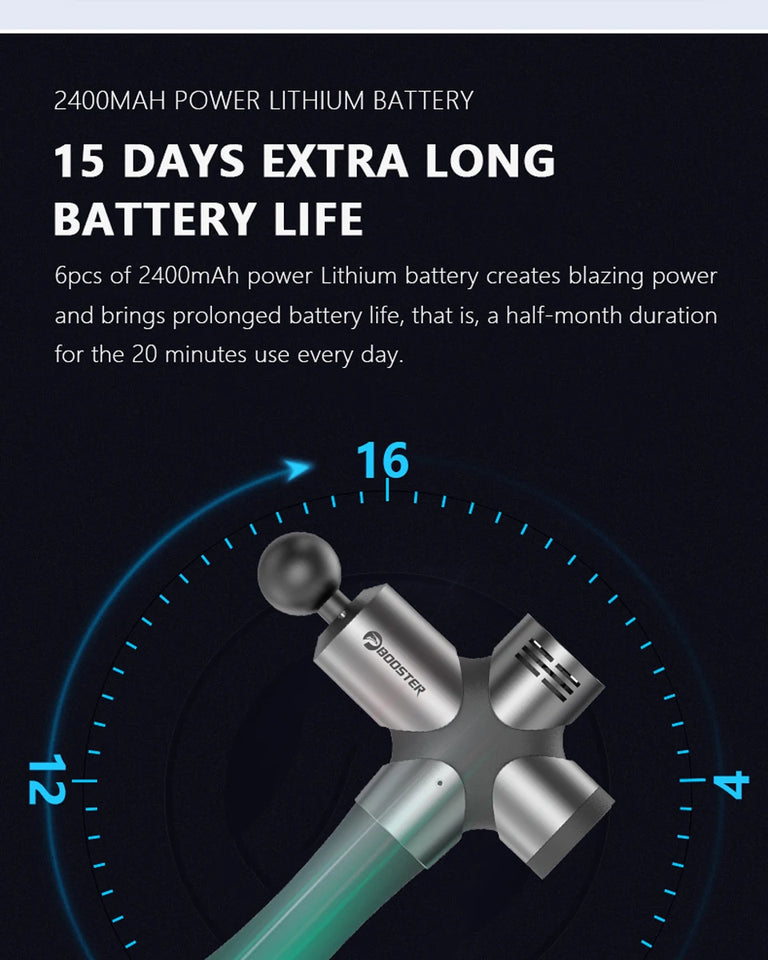 BOOSTER Pro 3 Massage Gun – Deep Tissue Muscle Stimulator & Body Massager