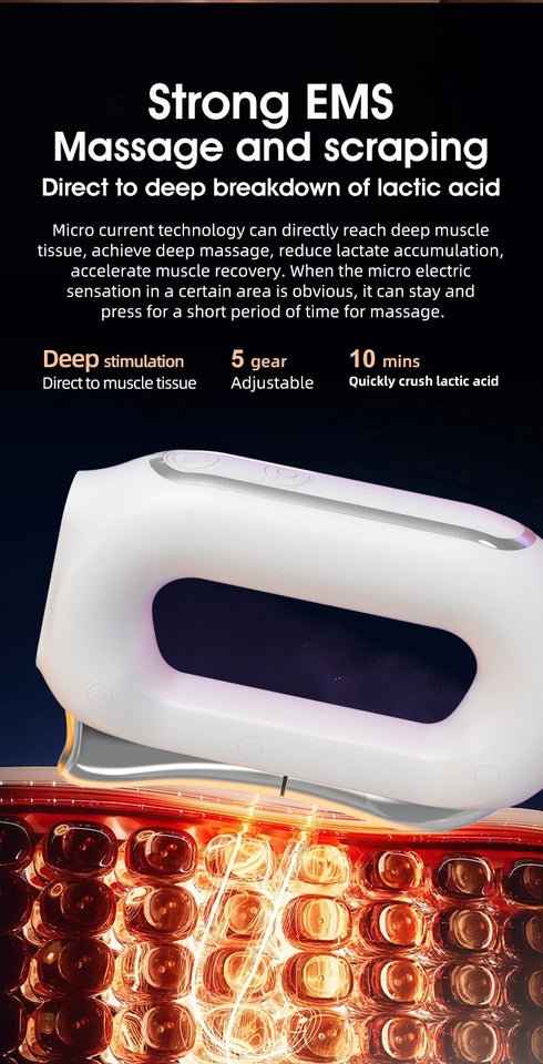 Electric Heating Fascia Massager Body Scraping Microcurrent Vibration Muscle Relaxation Body Lifting Guasha Massage Knife