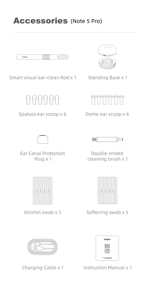 Bebird Note5 Smart Visual Ear Cleaner with Camera & Precision Tweezers – Mini Otoscope Earpick