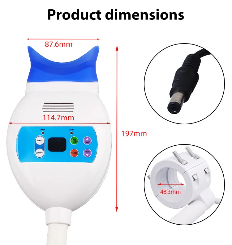 Professional LED Teeth Whitening Lamp – Cold Blue Light Dental Bleaching Machine with Center Pillar Stand