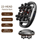 22-Head Fascia Massage Gun – High-Frequency Deep Tissue Massager for Back, Neck, Shoulder & Waist