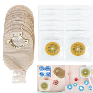 Open Clip Ostomy Bags – Two-Piece Drainable Colostomy & Ileostomy Pouches with Hoop & Loop Closure for Stoma Care