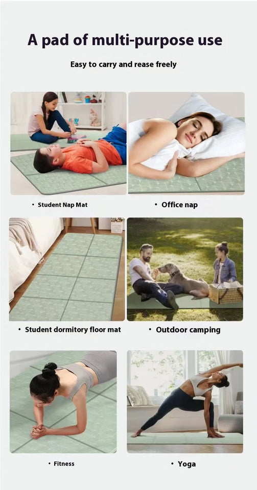 Foldable Anti-Slip Yoga & Nap Mat – Portable Thick Fitness Floor Mat for Home, Kids, and Students