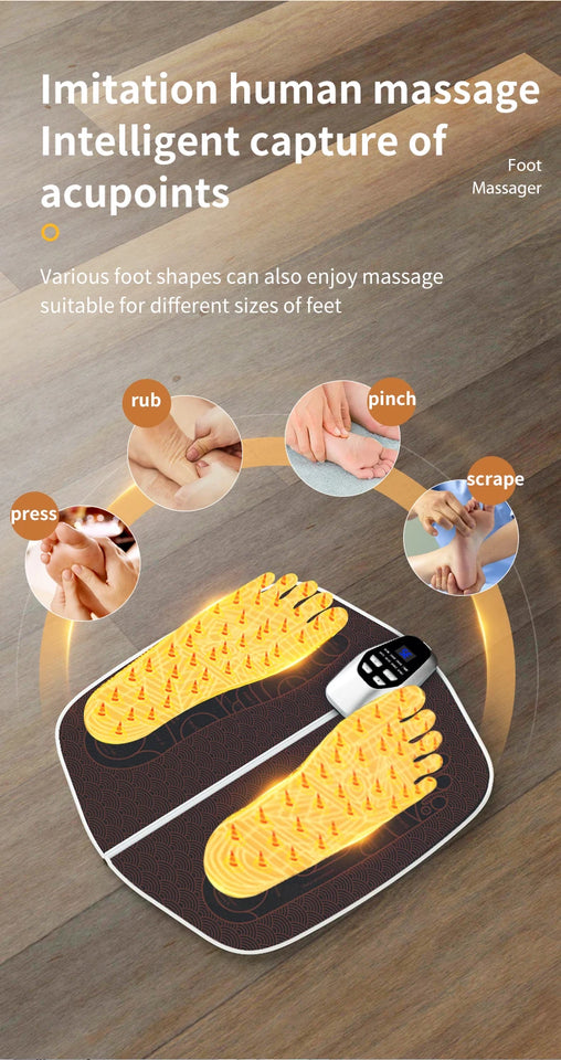 JianYouCare EMS Foot Massager Pad remote control Muscle Stimulation Improves Blood Circulation Acupoints massage usb charge home