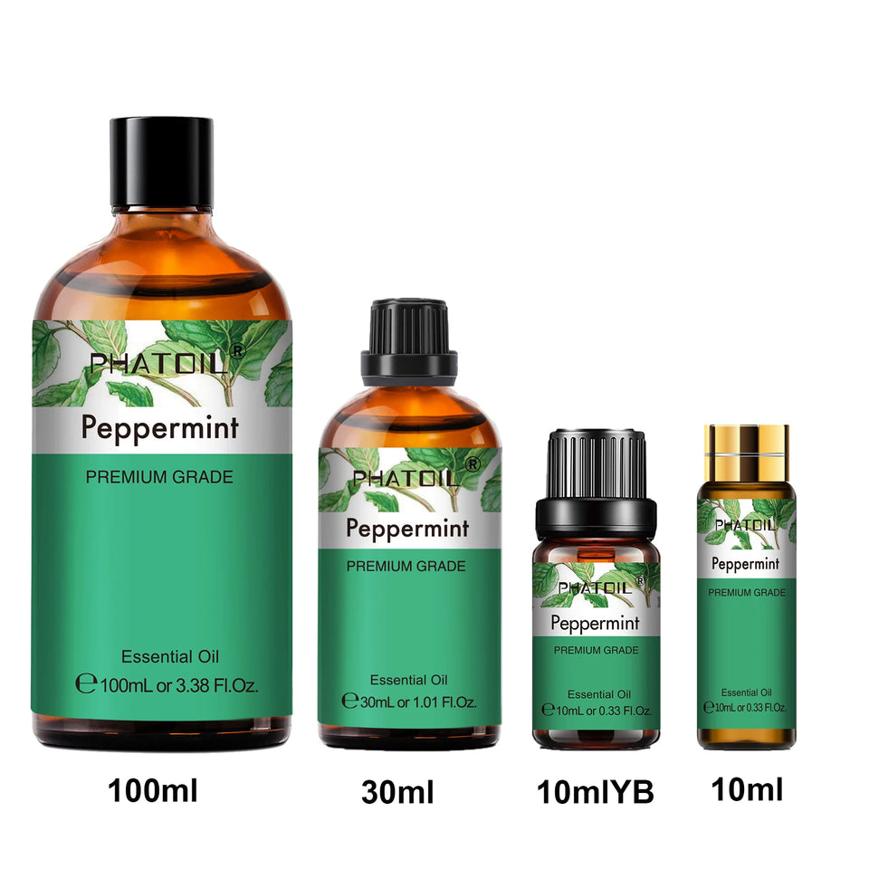 PHATOIL Natural Essential Oils – Vanilla, Peppermint, Bergamot & Eucalyptus (10ml/30ml/100ml)