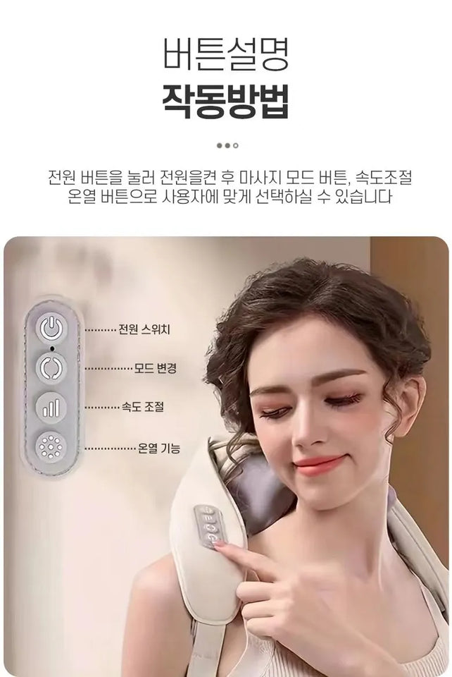 Shiatsu Neck & Shoulder Massager Shawl – Kneading Back and Spine Muscle Relaxer for Home & Car