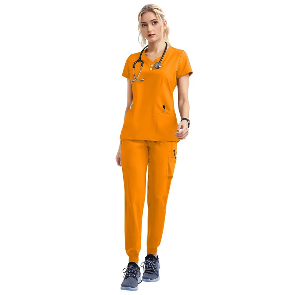 Women's Medical Scrubs Jogger Set – Doctor & Nurse Surgical Uniform