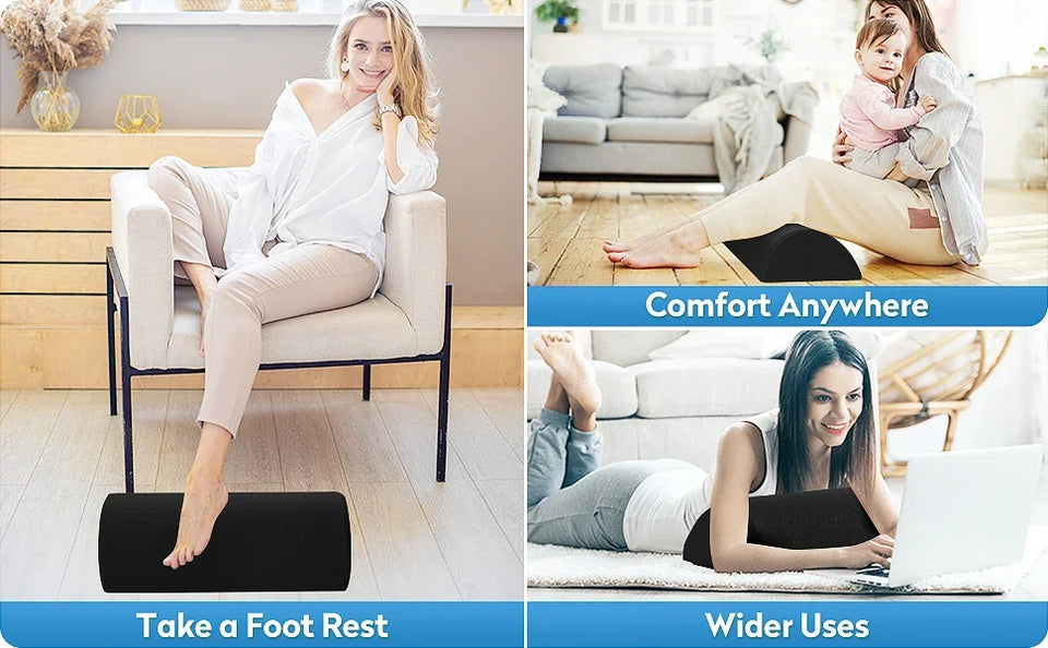 Ergonomic Memory Foam Foot Rest – Non-Slip Washable Under-Desk Foot Stool for Fatigue Relief
