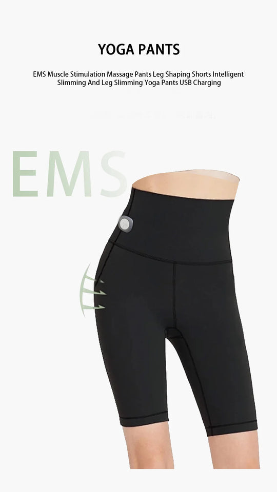 Intelligent Microcurrent EMS Shaping Yoga Shorts Muscle Stimulation Massage Shorts Slimming Leg Exercise Suitable for Gym