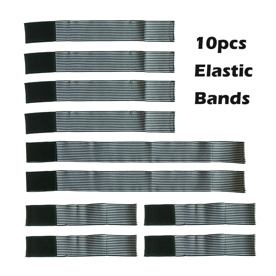 10pcs Microcurrent Conductive Silicone Electrode Pad Fixing Elastic Band Adjustable Stretch Strip for EMS Electro Patch