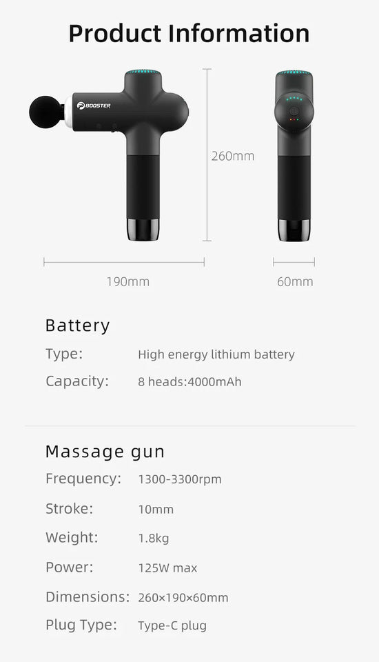 Booster Massage Gun – Smart Electric Fascia Massager for Deep Tissue Muscle Relaxation & Fitness Recovery