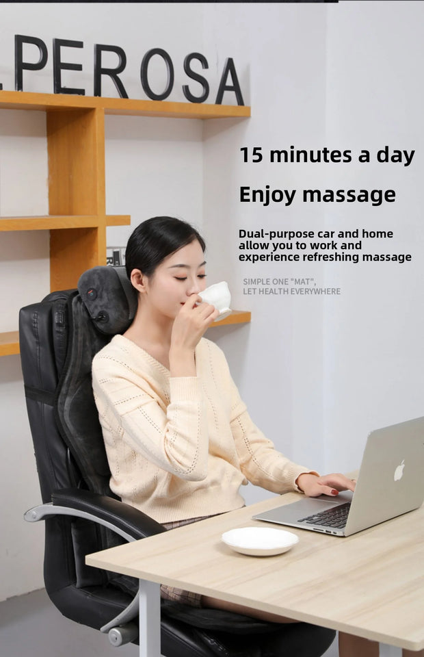 Massage Seat Cushion Cheap With Heating Adjustable Lumbar Airbag Back Massage Chair Cushion for Men and Women Home Office Use