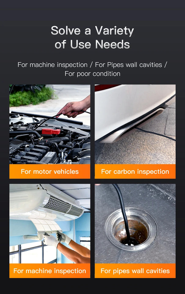 Endoscope Camera with 4.3" IPS HD Screen – 1080P Borescope with 8 LED Lights, IP67 Waterproof Inspection Camera for Automotive & Home Use