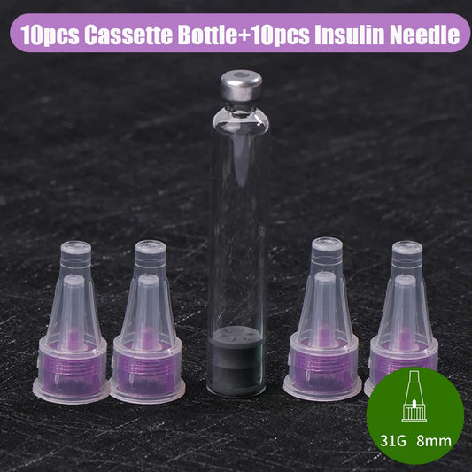 20PCS (10+10) 3ml Insulin Cartridges & 8mm Medical Needles – For Lilly Injection Pens, Individually Packaged
